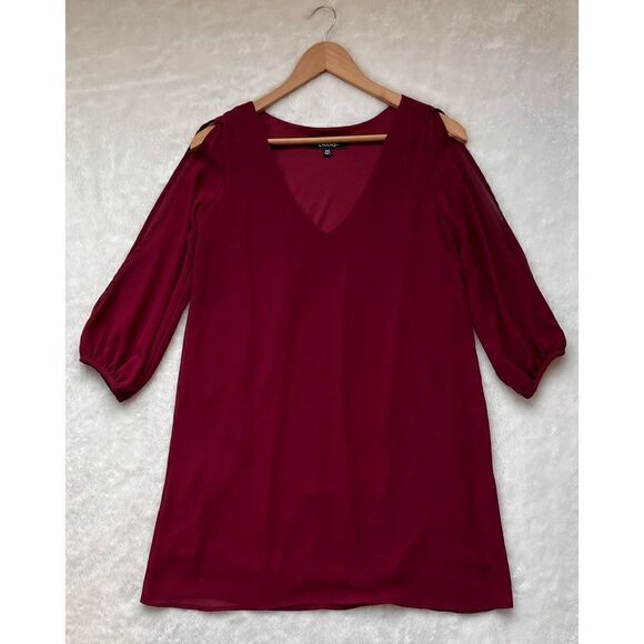 Lulus Shifting Dears Wine Red Long Sleeve Dress, Size XS - Picture 5 of 11